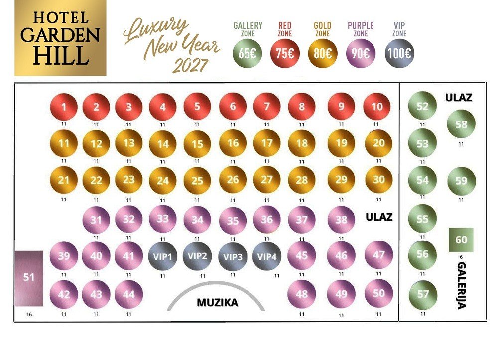 Seating map - Hotel Garden Hill New Year’s Eve