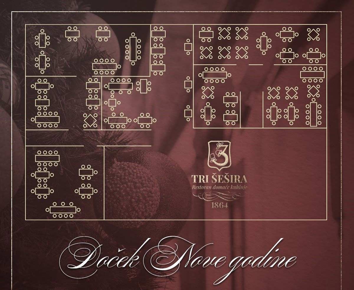 Seating map - Restaurant Tri Šešira New Year’s Eve 2026
