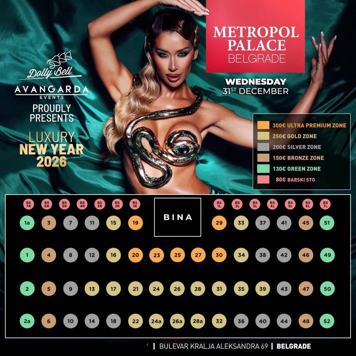 Seating map - Hotel Metropol New Year 2026
