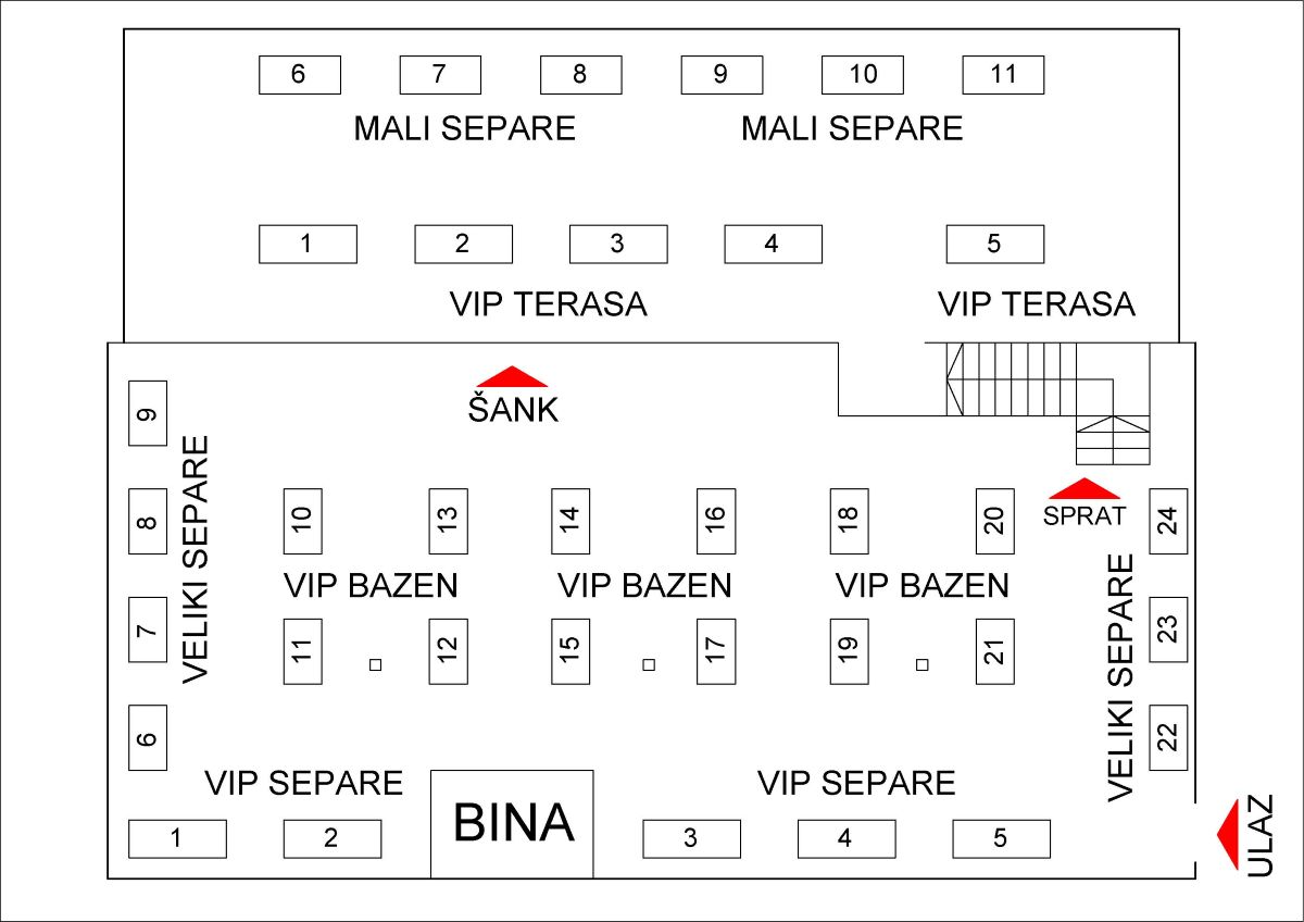 Seating map - Klub Šuma New Year 2026