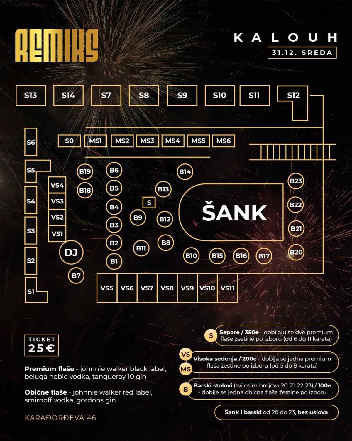 Seating map - Remix New Year 2026