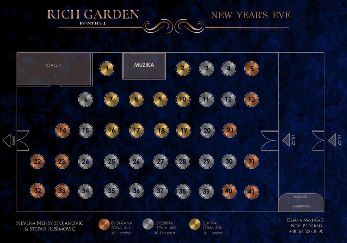Seating map - Rich Garden Restaurant New Year 2026